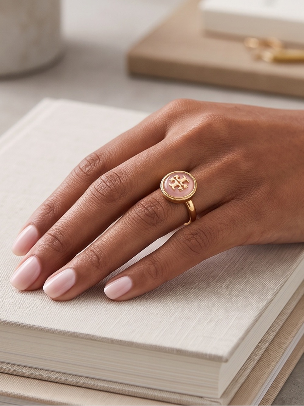 Tory Burch signature emblem ring